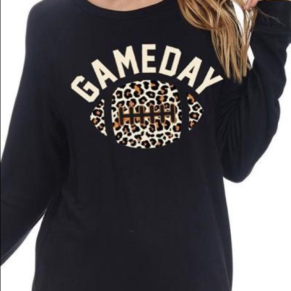 Leopard Print Game Day Football Top - Picture 2 of 3
